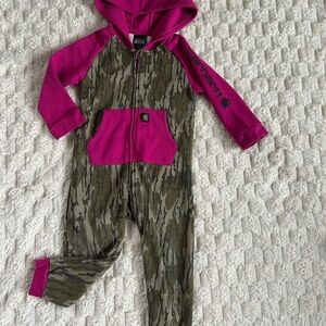 Carhartt Kids Camo and Pink Hooded Jumpsuit